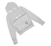 Veemoon Unisex Cat Pocket Hoodie with Pet Pouch for Safe and Secure Pet Carrying, Polyester Material, Cozy Hooded Sweatshirt Suitable for Everyday Wear and Relaxing at Home, Size L
