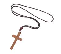 Veemoon Unisex Wooden Cross Pendant Car Rearview Mirror Hanging Charm Faith Symbol Religious Christian Prayer Ornament for Men Women Gift