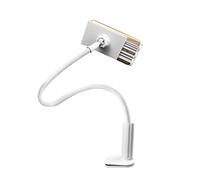 Veemoon Universal Cell Phone Holder Flexible Gooseneck for Smartphones and Tablets Adjustable Long Arm Clip Portable Lazy Bracket for Hands-Free Viewing (White)
