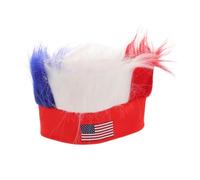 Veemoon Usa Soccer Wig Hat for Football Fans Lightweight Comfortable Costume Accessory for Sports Events Easy to Wear Crazy Hairpiece for Festivals Team Usa Games