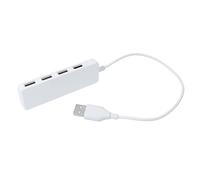 Veemoon Usb 2.0 4 Ports Hub Extension Splitter Adapter for Laptop Pc Ultra-thin Design White Multi-device Compatible