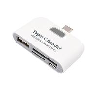 Veemoon Usb Type- and Micro Card Reader Compact and Portable Design for and Laptops Supports Otg and Cards for Travel and Work White