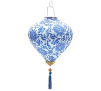 Veemoon Vietnamese Oval Silk Lantern Chinoiserie Chinese Japanese Lanterns Lampshade Tassel Oriental Lantern Hoian Lantern Lamp Spring Festival New Year Decorations