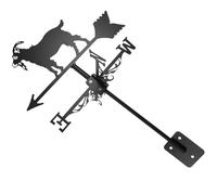Veemoon Vintage Black Iron Goat Wind Vane with Exquisite Details, Easy to Install Meteorological Instrument for Pavilion and Garage, Garden Patio Ornament and Lawn Weathervane