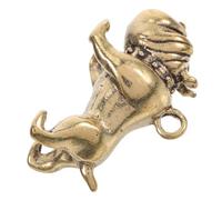 Veemoon Vintage Brass Bulldog Pendant Keychain Charm DIY Hanging Decor for Bags Keyrings Delicate Bulldog Shape Keychain Stylish Accessory for Strength Courage