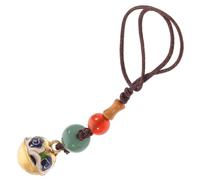 Veemoon Vintage Brass Phone Hanging Pendant Retro Design and Bodhi Material, Practical Keychain Charm for DIY Making and Mobile Phone Accessories Random Color