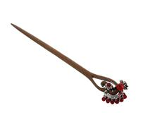 Veemoon Vintage Chinese Green Sandalwood Hair Sticks for Bun Wooden Floral Hair Chopsticks Secure Firm Hold for Women Comfortable Smooth Texture