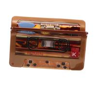 Veemoon Vintage Coffee Acetate Jaw Clamps Hair Catch Clip Strong Hold Secure Grip Cassette Tape Shark Shape Hair Claw Clips for Back of Head Music Lovers
