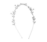 Veemoon Vintage Diamond Headband Rhinestone Leaf Headband Alloy Crown Tiara for Wedding Hair Accessories Silver Girls Bridal Goddess