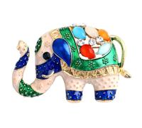Veemoon Vintage Elephant Brooch Pin Creative Women Brooch Pin for Clothing Lapel White and Blue