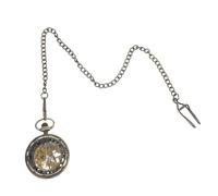 Veemoon Vintage Hollow-Out Mechanical Pocket Watch, Alloy Gold Tone Wheel Design, Easy-to-Read Dial, Wearable Neck or Clothes Decoration, Gift for Men, Son Pocket Watch Random Color