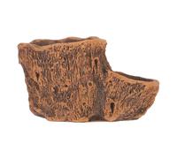 Veemoon Vintage-inspired Driftwood Planter Cement Flower Pot Mimicking Tree Root Patterns for Small Plants and Succulents, Rustic Stump Shape for Garden and Desk Gardens Decor