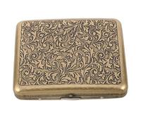 Veemoon Vintage Metal Cigarette Case with Double-Sided Spring Clip, Portable Flip Lid, Secure Storage for 20 Cigarettes, Lightweight Retro Design Suitable for Formal and Casual Use