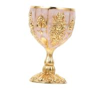 Veemoon Vintage Metal Goblet Set - Embossed Antique Style Drinking Cups for Weddings - Parties & Home Decor Elegant Wine Cocktail & Dessert Containers Gothic Design 2 Pack