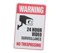 Veemoon Vintage No Trespassing Warning Sign Metal Wall Decor with Security Camera Alert for Outdoor and Home Weatherproof Retro Video Warning Sign for Enhanced Property Protection