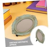 Veemoon Vintage Oval Resin Photo Frame Antique Bronze Finish Ornate European Style Wall Hanging and Tabletop Decorative Picture Frame for Home Decor and Family Memories Display