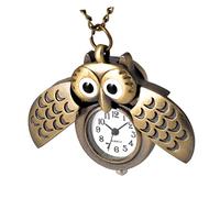 Veemoon Vintage Owl Pocket Watch Antique Brass Crescent Moon Design Retro Decorative Timepiece for Men Classic Pendant Accessory Suitable for Everyday Wear