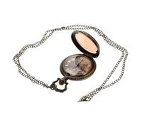 Veemoon Vintage Pocket Watch World Map Relief Design Retro Quartz Watch for Everyday Carry Fathers Day Keepsake for Him Her