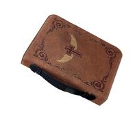 Veemoon Vintage Pu Leather Bible Case for Women with Cross and Wings Print, Lightweight Zipper Bible Cover Bag with Handle and Multi-pockets for Secure Storage and Travel