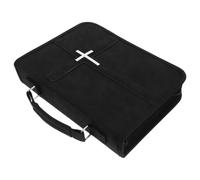Veemoon Vintage Rectangular Prayer Book Case Pu Leather Bible Cover with Zipper and Handle Featuring Raised Metal Cross, Dedicated Phone Pocket, Pen Slots for Men and Women