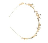 Veemoon Vintage Rhinestone Leaf Tiara Headband for Women Elegant Bridal Accessories for Weddings Proms Parties Lightweight Gold Metal Crown with All Day Comfort