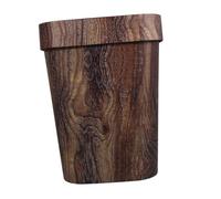 Veemoon Vintage Rustic Flip Lid Trash Can Walnut Wood Grain Texture, Large Plastic Kitchen and Bathroom Waste Bin, Covered Recycle Dustbin for Home and Office