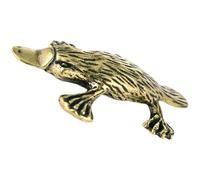 Veemoon Vintage Solid Brass Duck-Billed Animal Figurine Antique-Style Miniature Brass Animal Statue for Desktop and Cabinet Decor for Home Accents