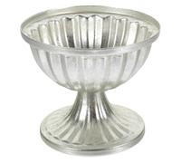 Veemoon Vintage Style Large Metal Flower Vase European Iron Art Round Flower Pot and Garden Decoration Retro Silver Tabletop Floral Holder