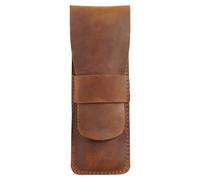 Veemoon Vintage Style Leather Pen Case for Graduation Time, Portable Pencil Storage Case with Brown Cow Leather, Elegant Retro Pen Bag for Students and Men