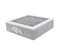 Veemoon Vintage Style Wooden Storage Box Sections Compartment Box for Arts Crafts Home Organization