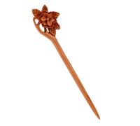 Veemoon Vintage Wood Bun Hairpin for Women Lightweight Flower Hair Stick with Smooth Edges Simple Elegant Chinese Style Hair Accessory for Doing Exercises and Dating