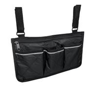 Veemoon Walker Armrest Side Bag Storage Pouch Multi-use Organizing Items Multi Pocket Design Black for Wheelchair and Walker Shopping and Occasion Use Suitable for Old People