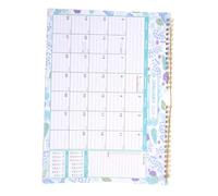 Veemoon Wall Calendar Month Twin Wire Binding English Monthly Planner for Family Scheduling From January to June with Fonts and Decorative Design