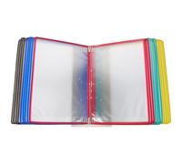 Veemoon Wall Mounted Document Holder with 20 A4 Pockets, Colorful PVC and Metal Flip File Organizer for Office and Meeting Room Display, Wall Mount Poster and Flyer Storage Rack