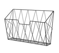 Veemoon Wall Mounted Magazine Holder Rack, Metal Iron Wall File Organiser, Black, for Home and Kitchen, Decorative Display