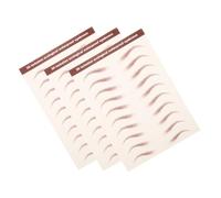 Veemoon Waterproof Brown Eyebrow Stickers 3 Sheets 3d Peel off Fake Eyebrow for Grooming Shaping Eye Makeup Supplies