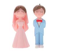 Veemoon Wedding Cake Toppers Pvc Material Bride and Groom Figurines 2 Pairs Easy to Place Romantic Couple Statue Decorative Supplies for Indoor and Outdoor Weddings