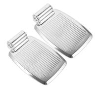 Veemoon Wheelchair Footrest Pedal Replacement Pair Thickened Aluminum Alloy Durable Footplates with Support Bar Lightweight Elevated Design for All Ages Easy Installation and Travel
