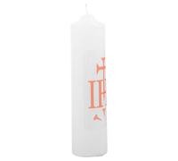 Veemoon White Holy Candle Religious Sacrament Candle Catholic Prayer Velvet Lettering for Church Ceremony and Home Decoration