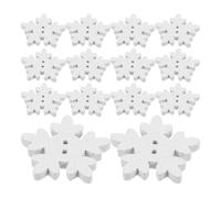 Veemoon White Snowflake Buttons Wooden Decoration Buttons 100pcs 18mm, and Delicate Embellishments for Christmas Craft Projects for Holiday Decorations and Crafting