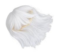 Veemoon White Synthetic Wig with Bangs for Women Straight Bob Breathable Cosplay and Party Hair Accessory Easy to Style Vibrant White Color Comfortable Daily Use