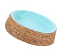 Veemoon Wicker Pet Nest Bed Small Rattan Braided Dog Basket Green Cat Couch Bed Sturdy Scratch-resistant Pet Sleeping House for Small Dogs and Cats