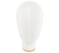 Veemoon Wig Display Stand Mannequin Head with White Cotton Cover Lightweight Portable Hat and Hair Styling Display Holder for Braiding Practice and Wig Collection