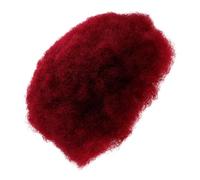 Veemoon Wine Red Curly Afro Wig for Women Elastic Voluminous Short Synthetic Hairpiece Heat Resistant Fiber Cosplay Role Play Costume Party