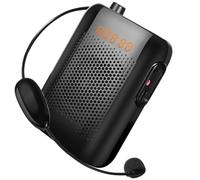 Veemoon Wireless Voice Amplifier 20w Power with Uhf Wireless Microphone and Noise Reduction Portable Speaker Belt-clip Design with Magnet and Abs Material for Teaching and Tour Guiding