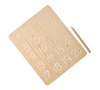 Veemoon Wooden Alphabet and Number Tracing Board for, Dual-Sided Letter and Number Writing Practice Montessori Educational Beech Wood Groove Letter Stencil Tool for Handwriting Exercises