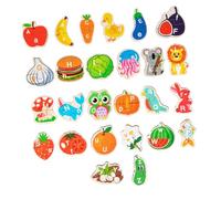 Veemoon Wooden Alphabet Puzzle for Letters with Animal and Fruit Shapes Educational Shape Sorting and Matching Game Preschool Learning for Early Cognitive Development