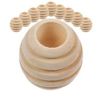 Veemoon Wooden Beehive Beads Unique Beehive Shape with Fine Workmanship 15pcs Khaki Colour for Landscape and Decorative Use for Garden Decoration and Car Craft