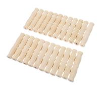 Veemoon Wooden Bucket Handle Grip 24pcs with Precision Drilled Holes | Solid Wood, Beige Natural Finish, Non-slip Comfort, for Baskets and Mop Buckets Outdoors