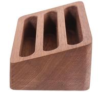 Veemoon Wooden Business Card Organizer Box Name Card Display Holder Resistant to Fall Space-saving Thickened Wood Material Brown Simple Elegant Design for Office Desk